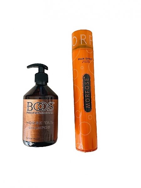 Pro Boos Profesyonel Horse Taıl Şampuan 500 Ml + Morfose Saç Spreyi̇ (Turuncu) 400 Ml